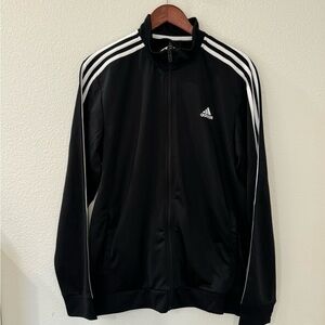 Adidas Men's Black and White Track Jacket